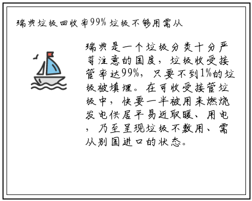 瑞典垃圾回收率99% 垃圾不够用需从别国进口_bat365官网登录入口