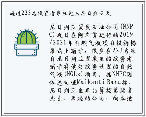 超过223名投资者争相进入尼日利亚天然气液市场_bat365官网登录入口